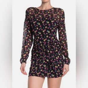 NWOT All Saints Kylie Kukio Print Black Floral Mini Dress Size 6